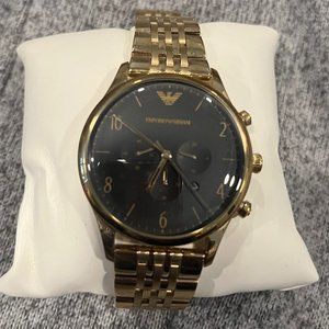 Emperio Armani Watch - Gold Classic Black Chronograph stainless steel